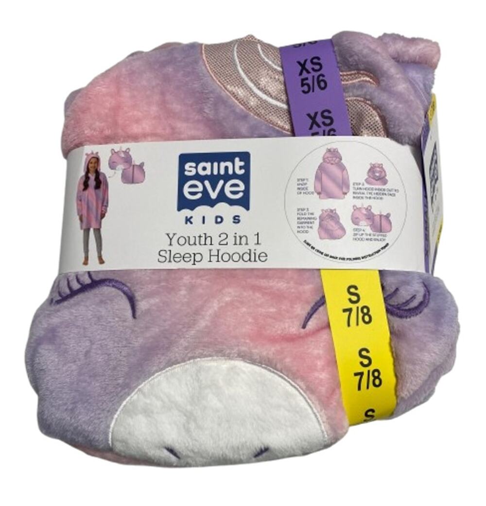 Unicorn Kids 2 in 1 Sleep Hoodie Blanket Ultra Soft Cozy XS 56 78 New